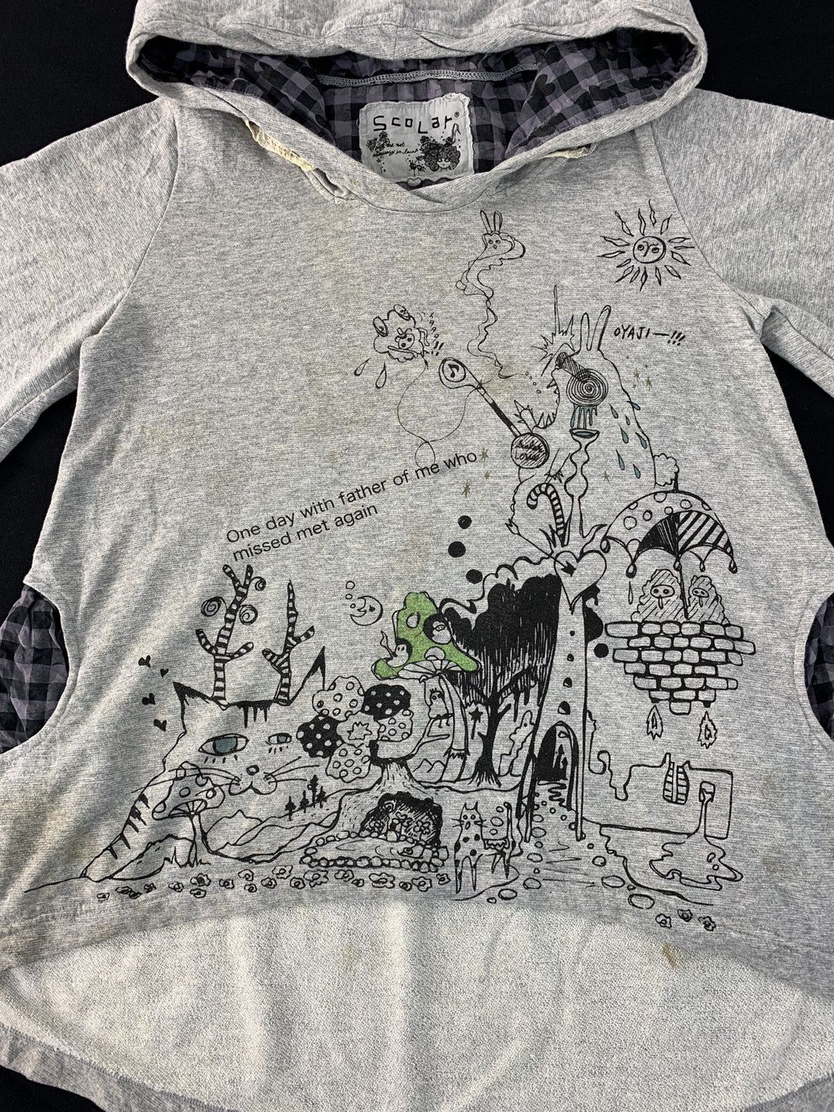 Japanese Brand Scolar Oyaji Hoodies Drawing Painting Art Design Size S / US 4 / IT 40 - 2 Thumbnail