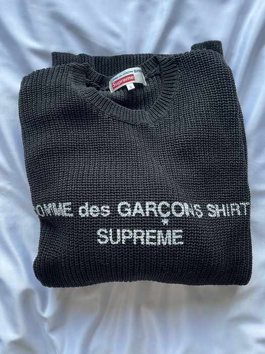 Supreme comme des best sale garcons shirt sweater black