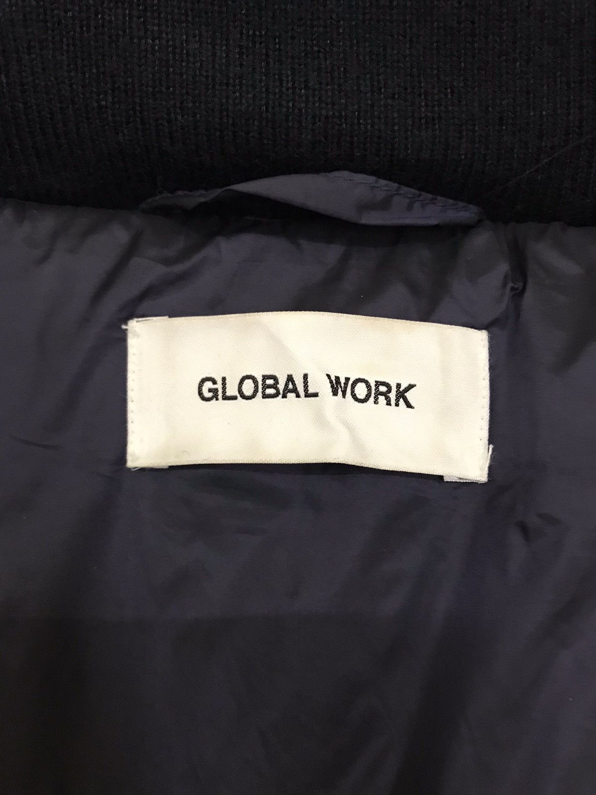 Global Work × Japanese Brand × Vintage Vintage Global Work Japan Indigo Wool Bomber Jacket Size US M / EU 48-50 / 2 - 12 Thumbnail