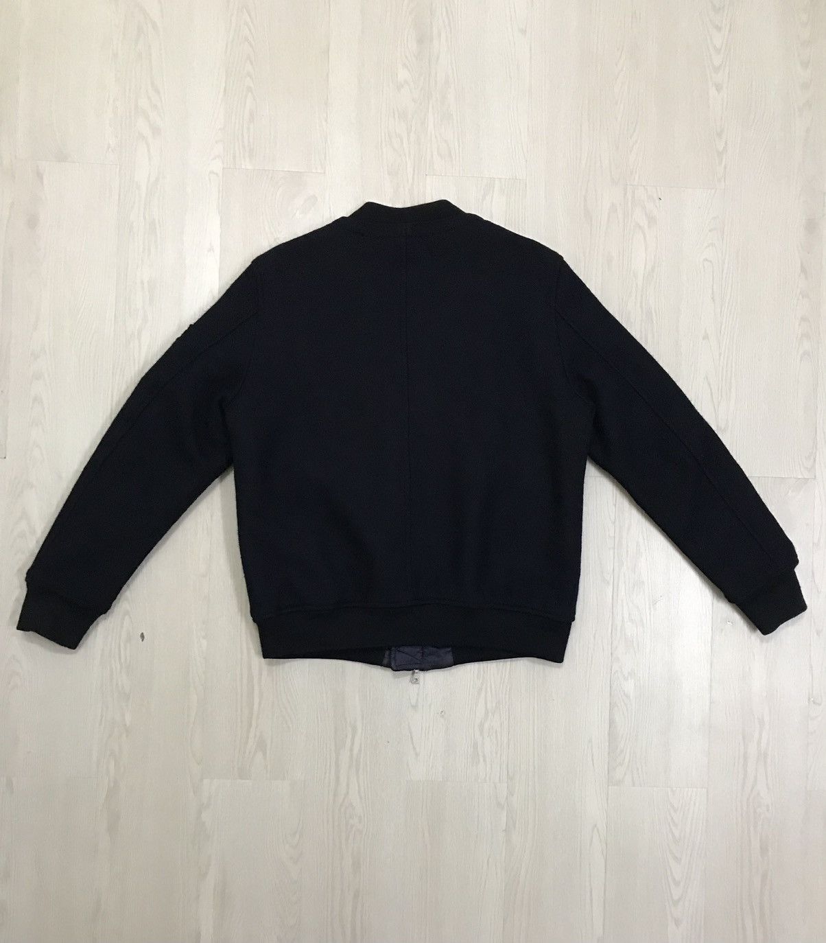 Global Work × Japanese Brand × Vintage Vintage Global Work Japan Indigo Wool Bomber Jacket Size US M / EU 48-50 / 2 - 7 Thumbnail