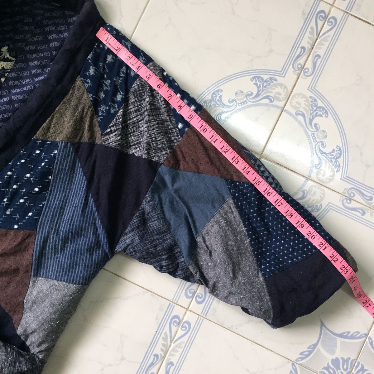 Japanese Brand 🔥STEALS🔥Rare Patchy Kimono Kurume Kasuri Style Boro Like Size US L / EU 52-54 / 3 - 24 Thumbnail