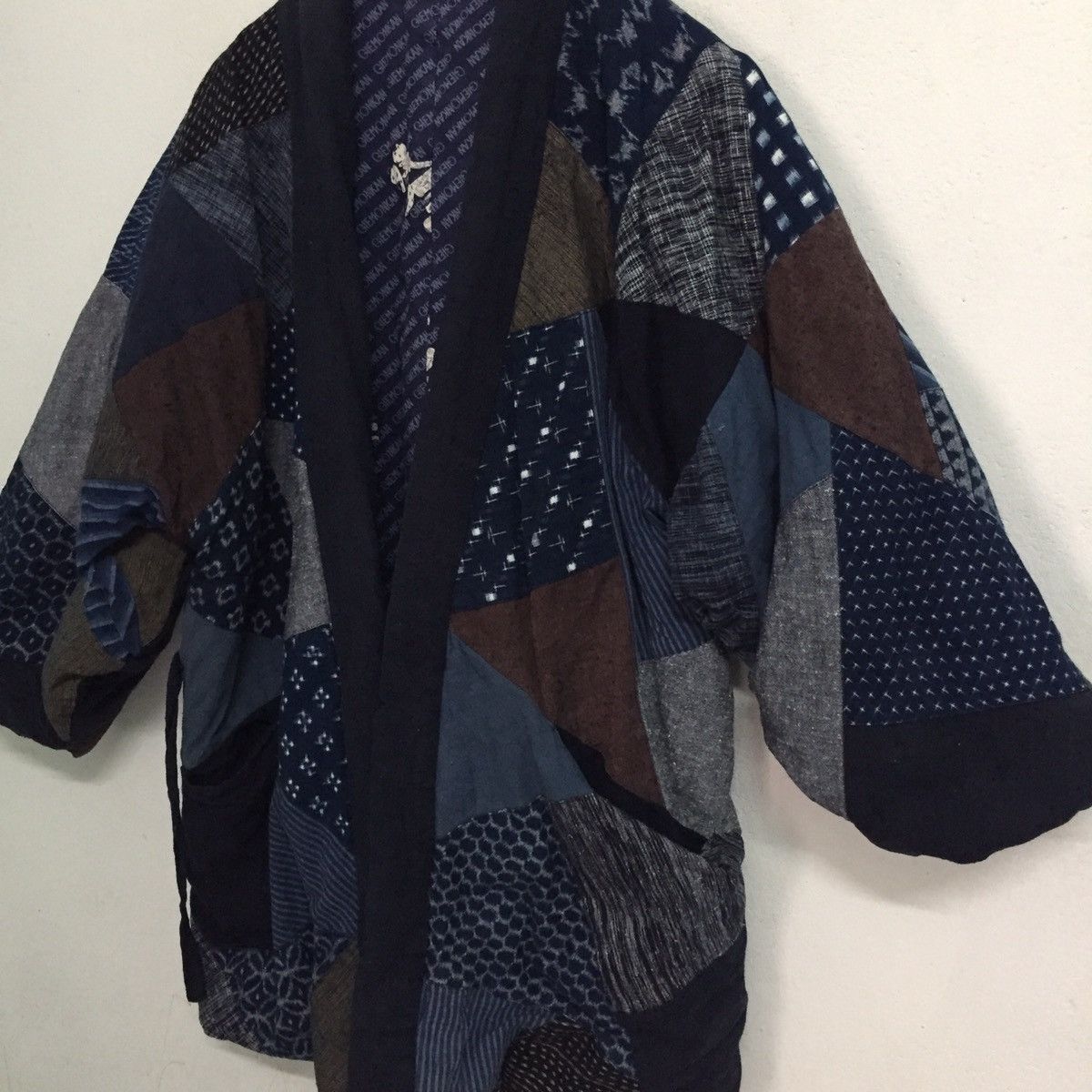 Japanese Brand 🔥STEALS🔥Rare Patchy Kimono Kurume Kasuri Style Boro Like Size US L / EU 52-54 / 3 - 6 Thumbnail