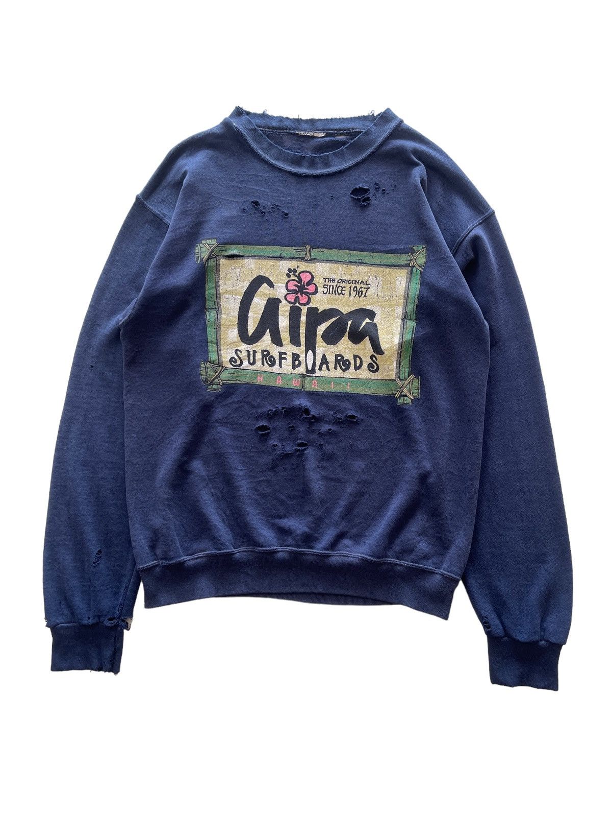 Vintage Crazy Distressed Sunfaded Surfboards Sweatshirt Size US L / EU 52-54 / 3 - 1 Thumbnail