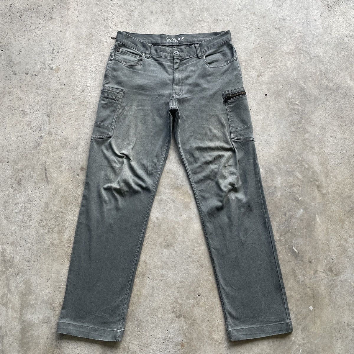 image of Utility Pro Wear x Vintage Scot.inc Faded Grey Multipocket Cargo Pants Tactical, Men's (Size 32)