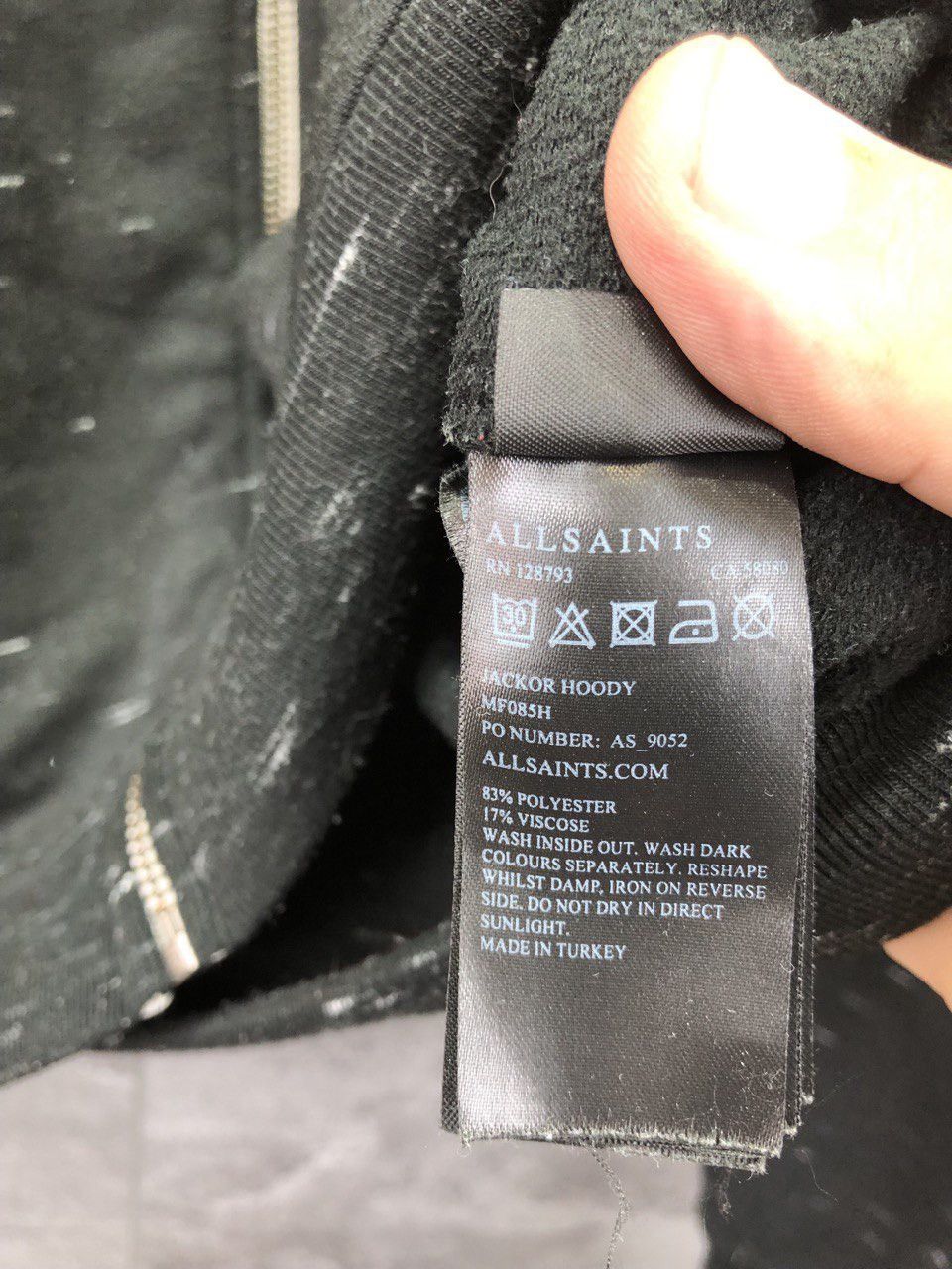 Allsaints Mens Allsaints Zip Up Hoodie Sweatshirt Jacket Size US S / EU 44-46 / 1 - 9 Thumbnail