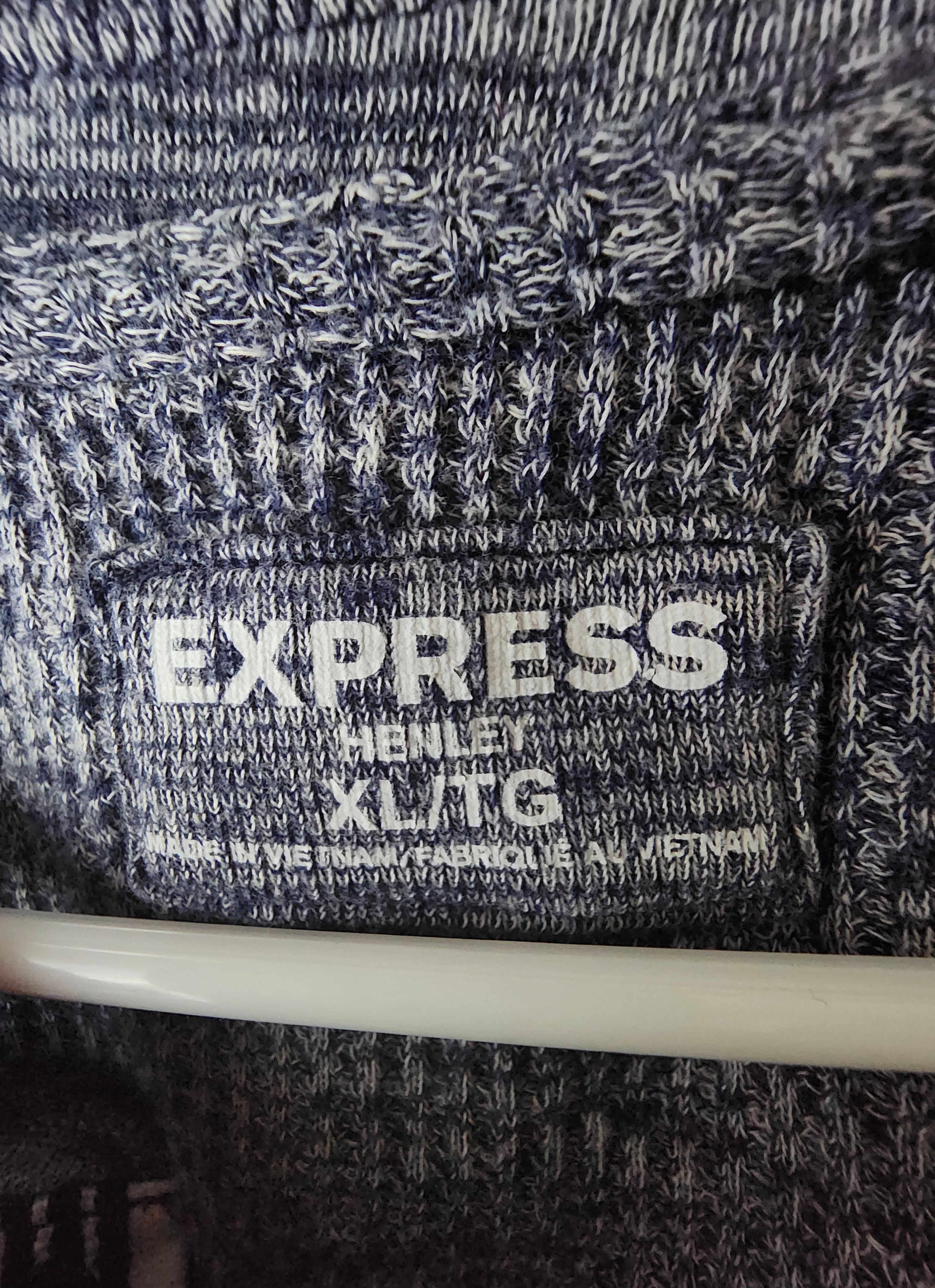 Express Express Blue Heather Waffle Henley Long Sleeve Shirt XL Size US XL / EU 56 / 4 - 3 Thumbnail