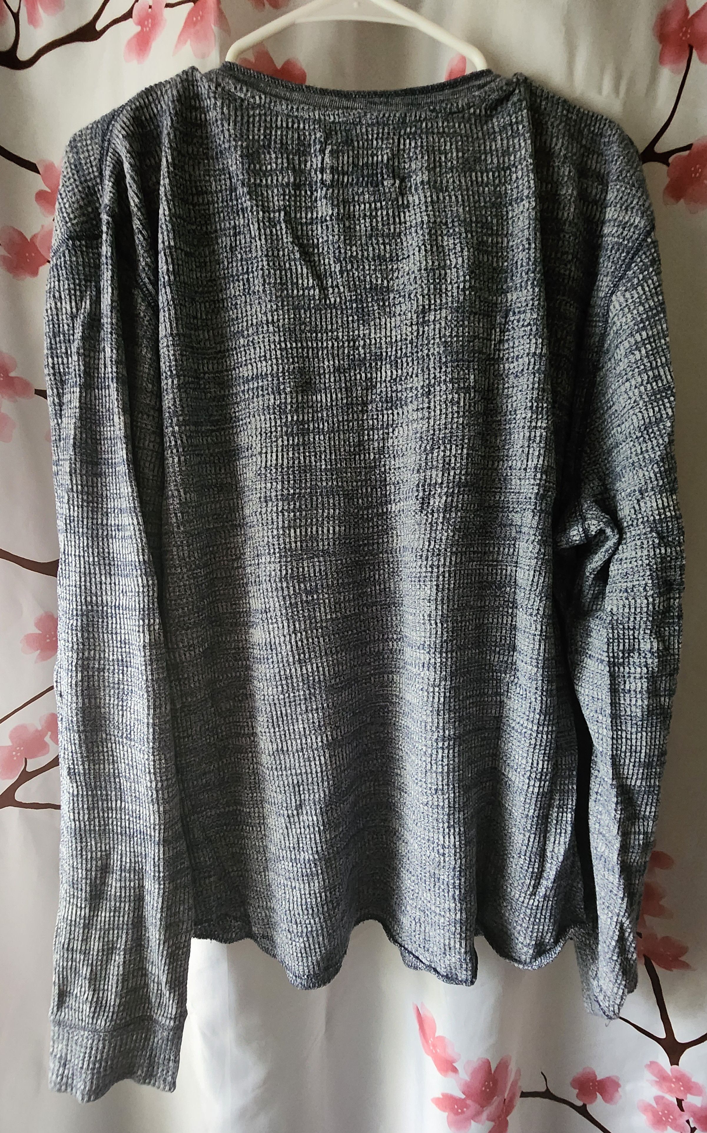 Express Express Blue Heather Waffle Henley Long Sleeve Shirt XL Size US XL / EU 56 / 4 - 2 Thumbnail