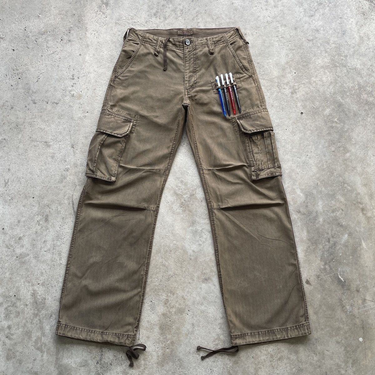 image of Vintage Japanese Faded Tactical Cargo Pants Parachute, Men's (Size 30)