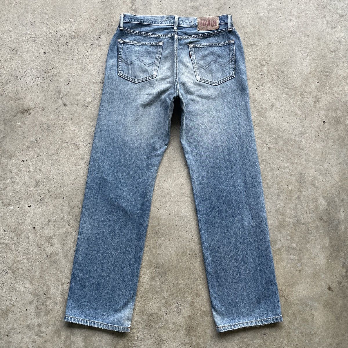 Japanese Brand 90s Vintage Edwin 503 Faded Distressed Denim Jeans Pants W31 Size US 31 - 14 Thumbnail