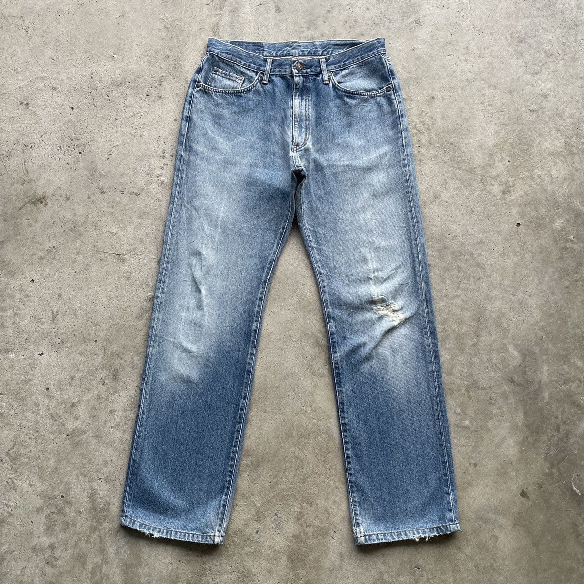 Japanese Brand 90s Vintage Edwin 503 Faded Distressed Denim Jeans Pants W31 Size US 31 - 1 Thumbnail