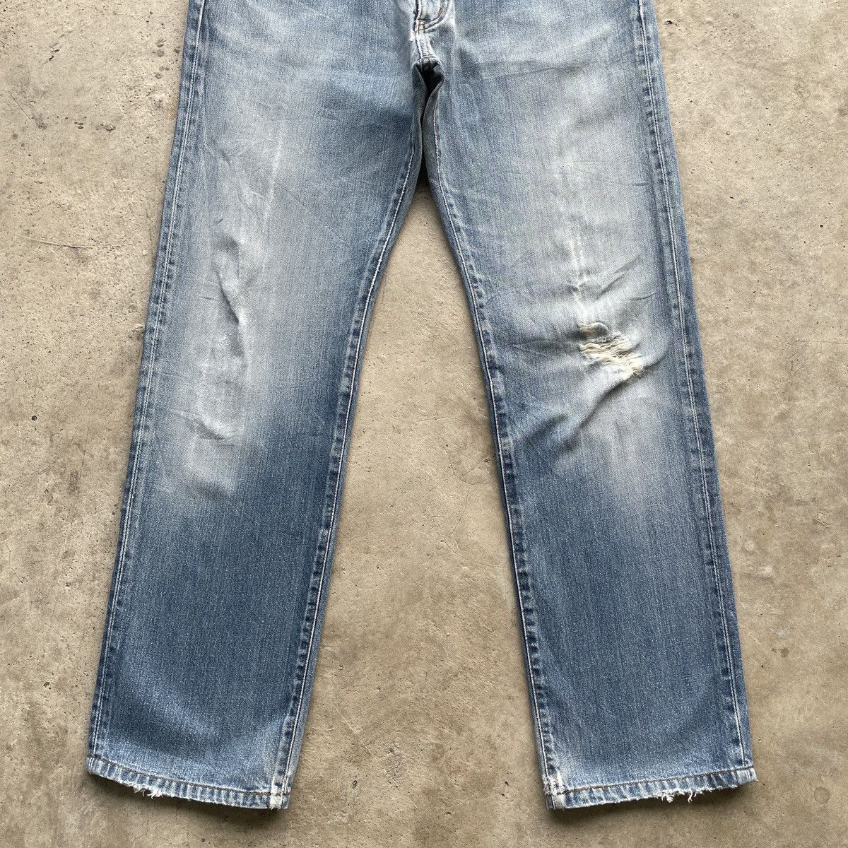 Japanese Brand 90s Vintage Edwin 503 Faded Distressed Denim Jeans Pants W31 Size US 31 - 4 Thumbnail