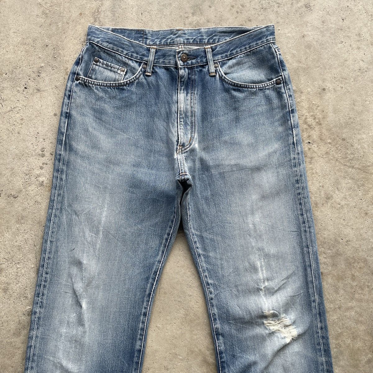 Japanese Brand 90s Vintage Edwin 503 Faded Distressed Denim Jeans Pants W31 Size US 31 - 3 Thumbnail
