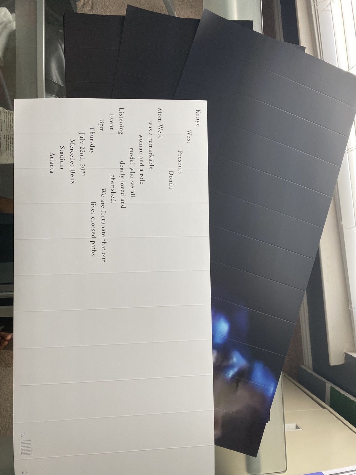 Kanye West “DONDA” listening party fan/flyer Size ONE SIZE - 2 Thumbnail