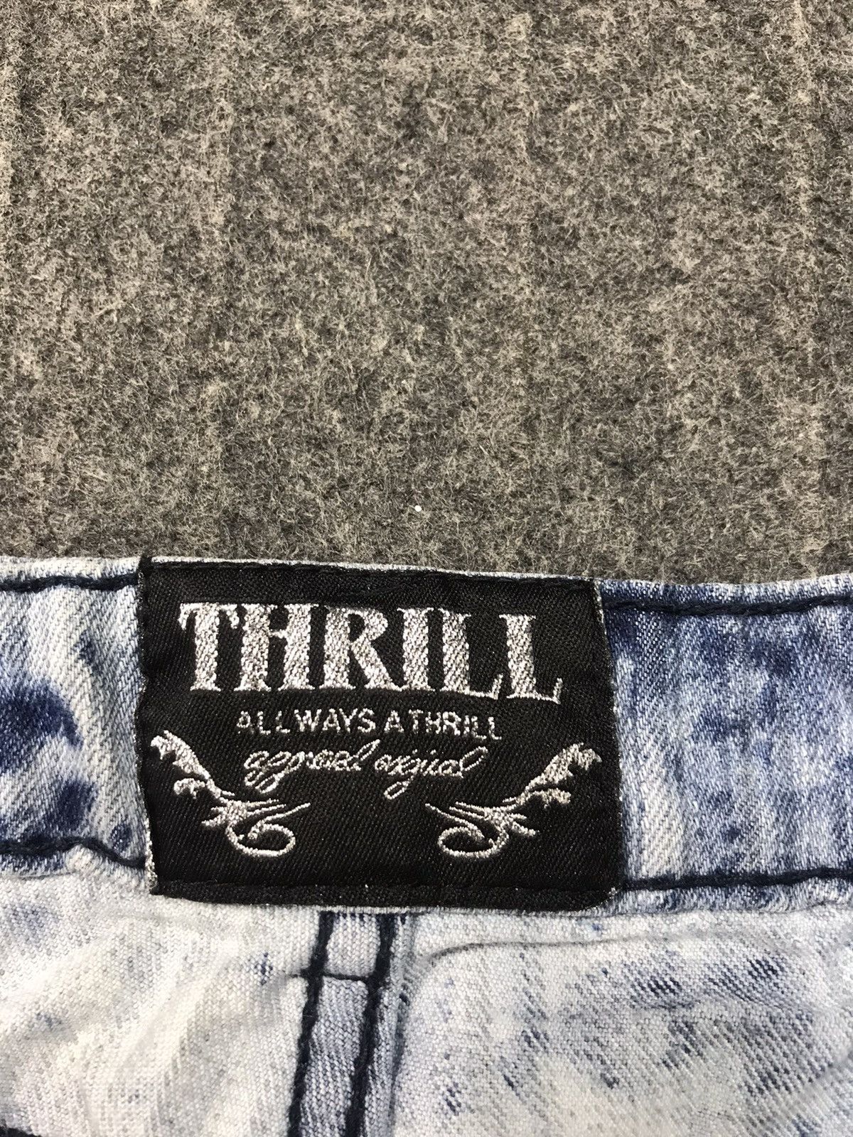 Japanese Brand Hype Style Thrill Skinny Cut Style Acid Wash Punk Rock Size 31" - 3 Thumbnail