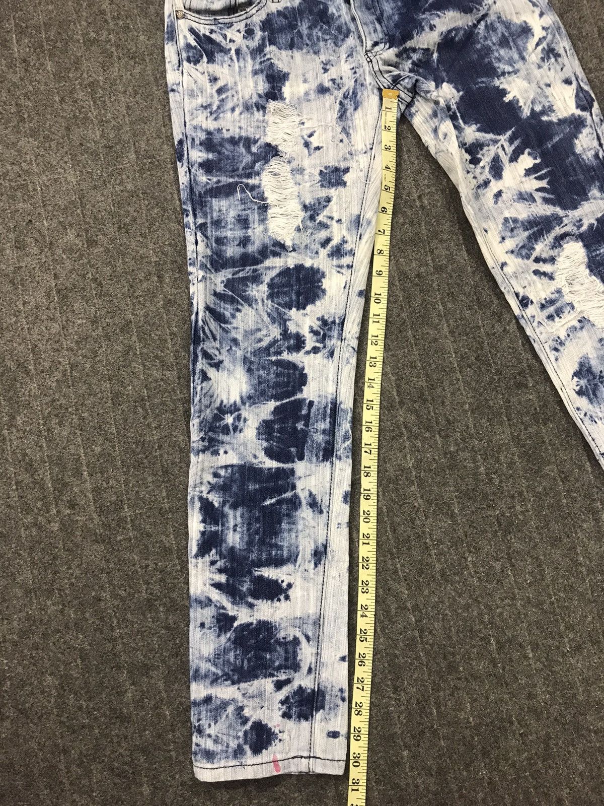 Japanese Brand Hype Style Thrill Skinny Cut Style Acid Wash Punk Rock Size 31" - 9 Thumbnail