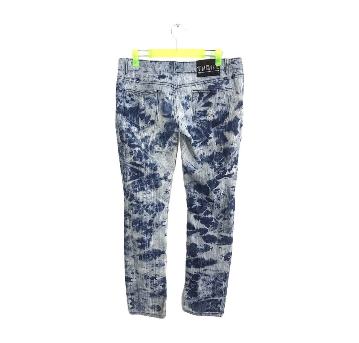 Japanese Brand Hype Style Thrill Skinny Cut Style Acid Wash Punk Rock Size 31" - 2 Thumbnail