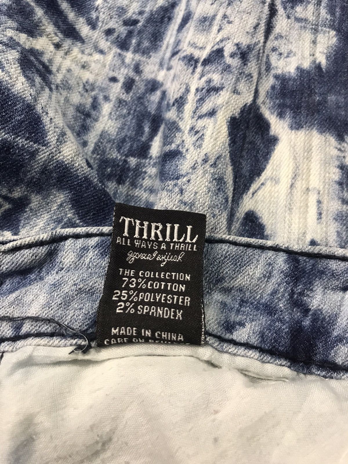 Japanese Brand Hype Style Thrill Skinny Cut Style Acid Wash Punk Rock Size 31" - 5 Thumbnail