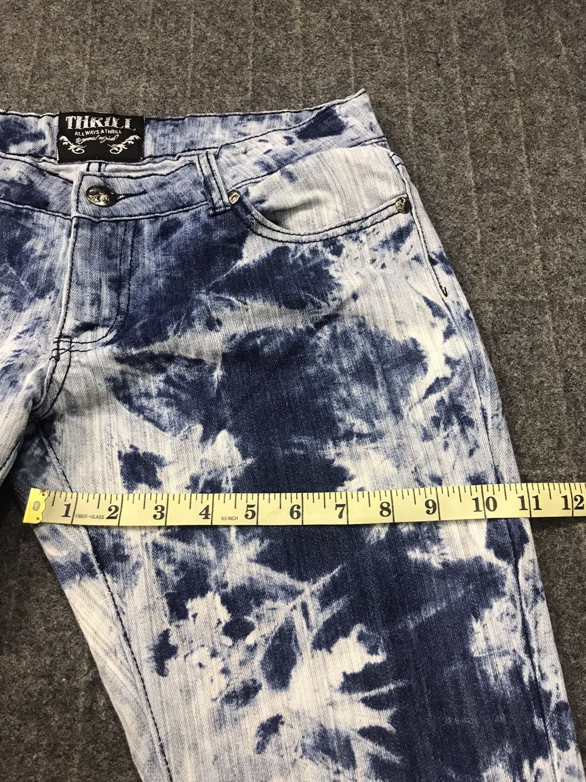 Japanese Brand Hype Style Thrill Skinny Cut Style Acid Wash Punk Rock Size 31" - 11 Thumbnail