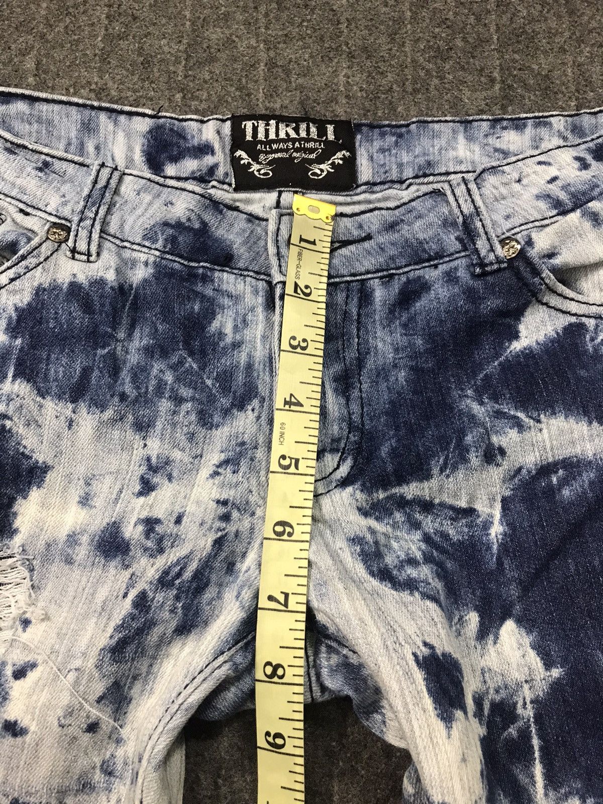 Japanese Brand Hype Style Thrill Skinny Cut Style Acid Wash Punk Rock Size 31" - 10 Thumbnail