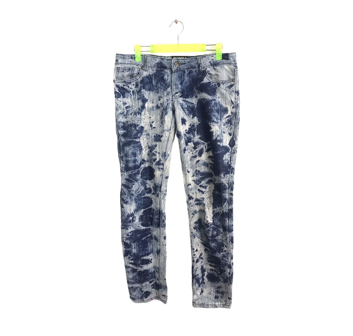 Japanese Brand Hype Style Thrill Skinny Cut Style Acid Wash Punk Rock Size 31" - 1 Thumbnail