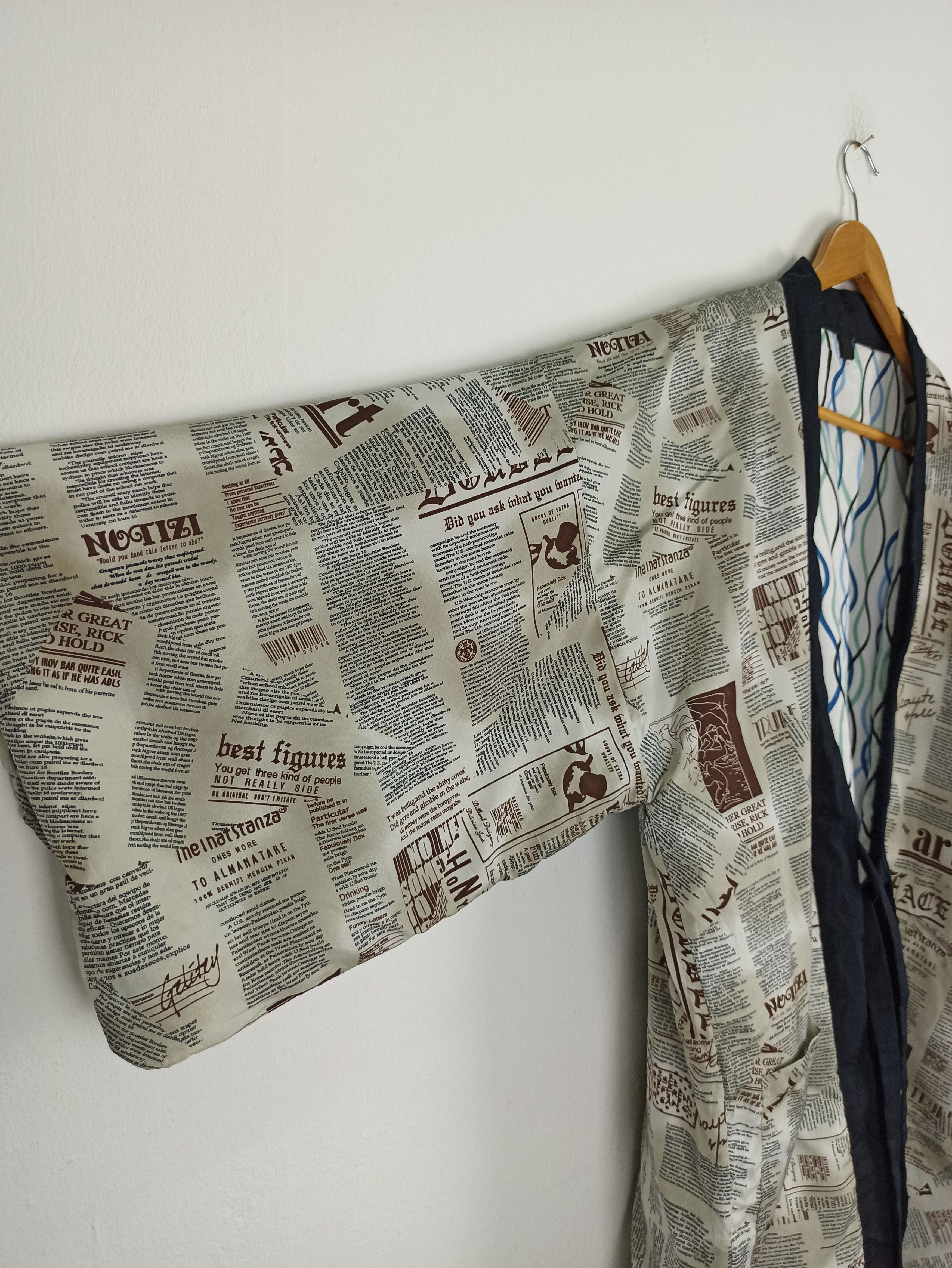 Japanese Brand 🔥Rare🔥 Newspaper Full Print Japanese Kimono Size US XL / EU 56 / 4 - 2 Thumbnail
