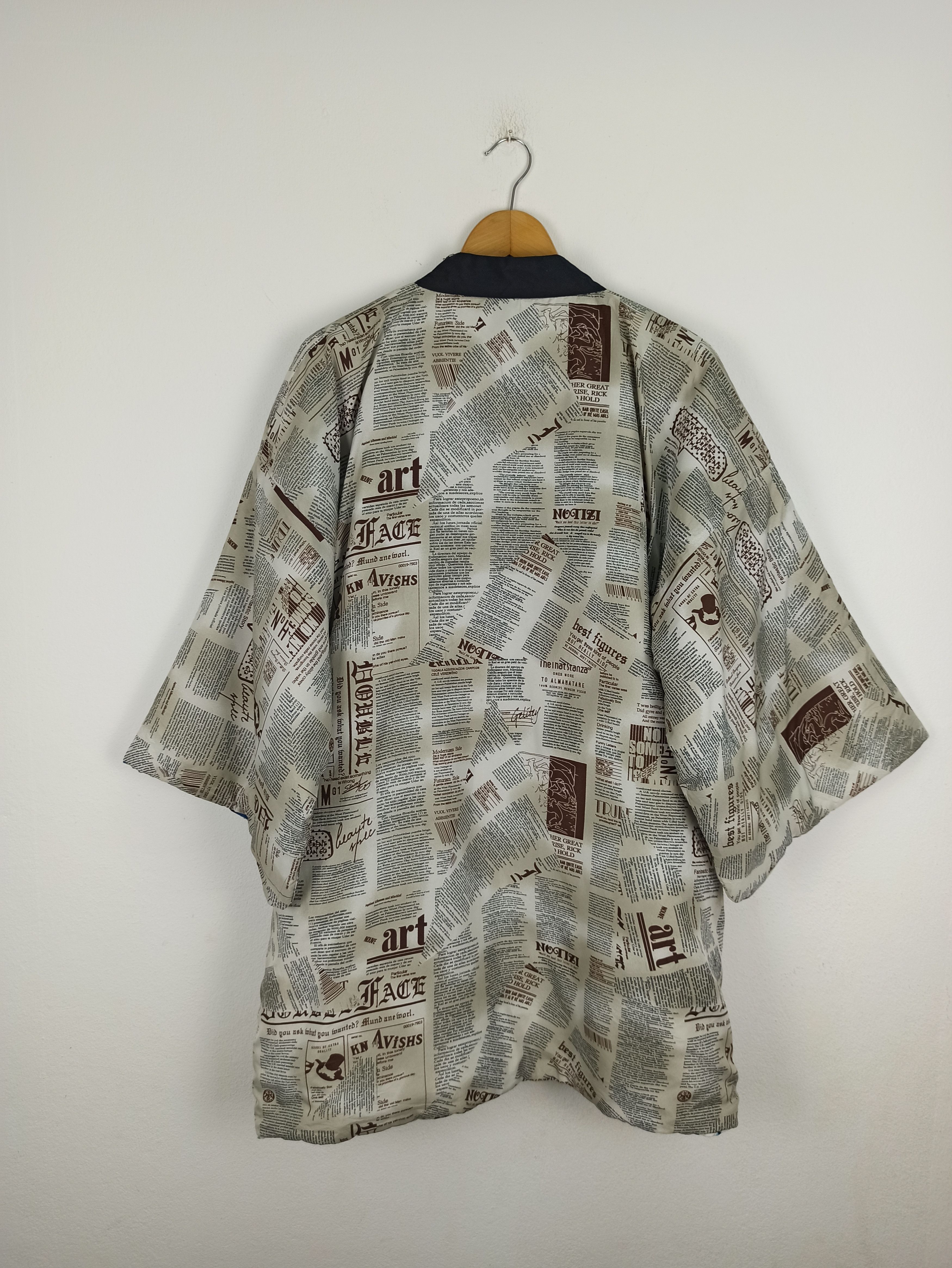 Japanese Brand 🔥Rare🔥 Newspaper Full Print Japanese Kimono Size US XL / EU 56 / 4 - 7 Thumbnail