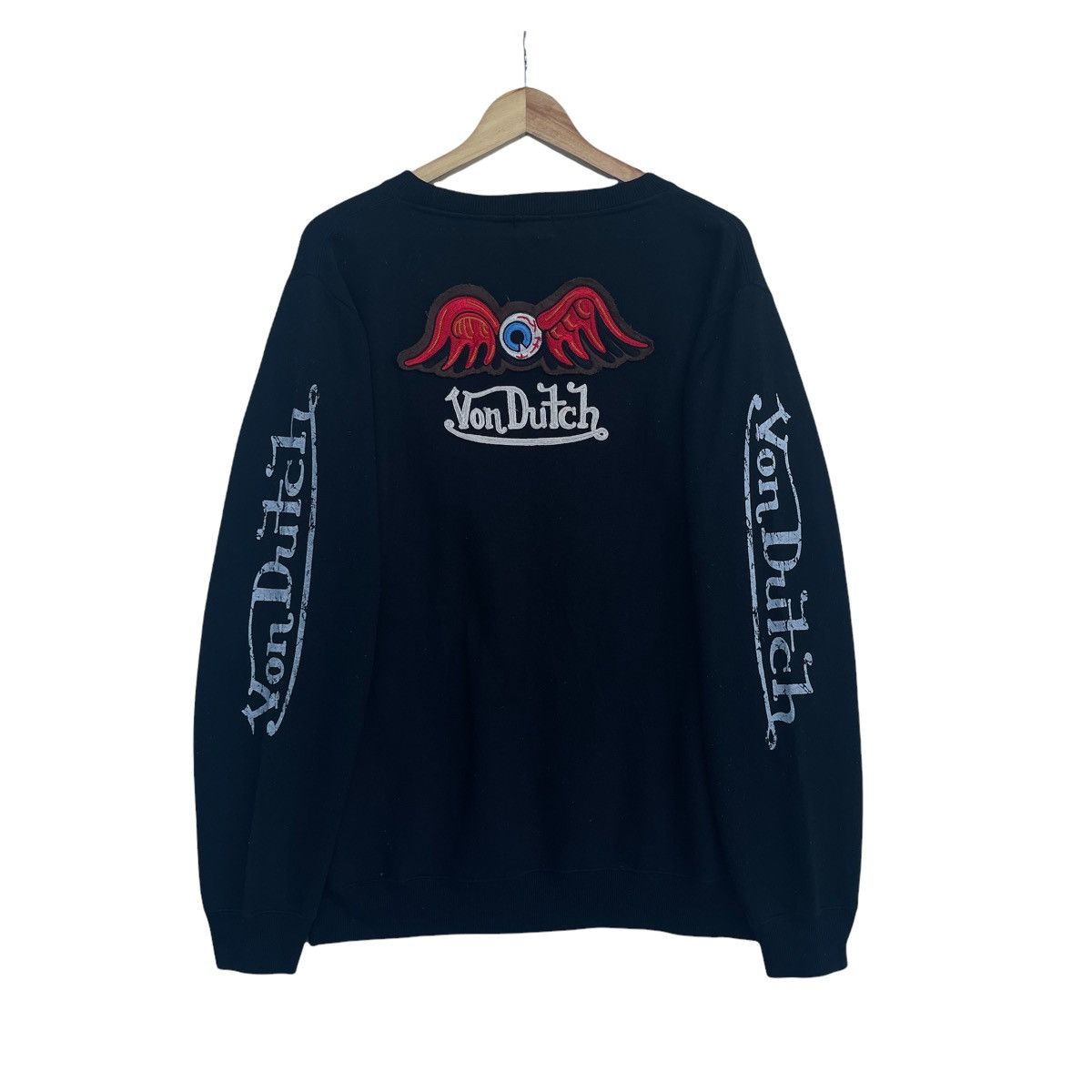 Vintage × Von Dutch Von Dutch Flying Eyeball Tape Sweatshirt Size US XL / EU 56 / 4 - 1 Thumbnail