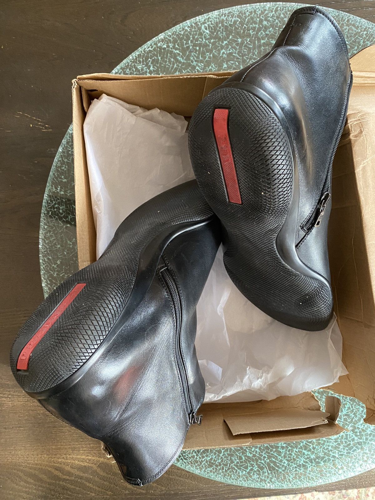 prada sport archive side zip boots Archive Prada square zip