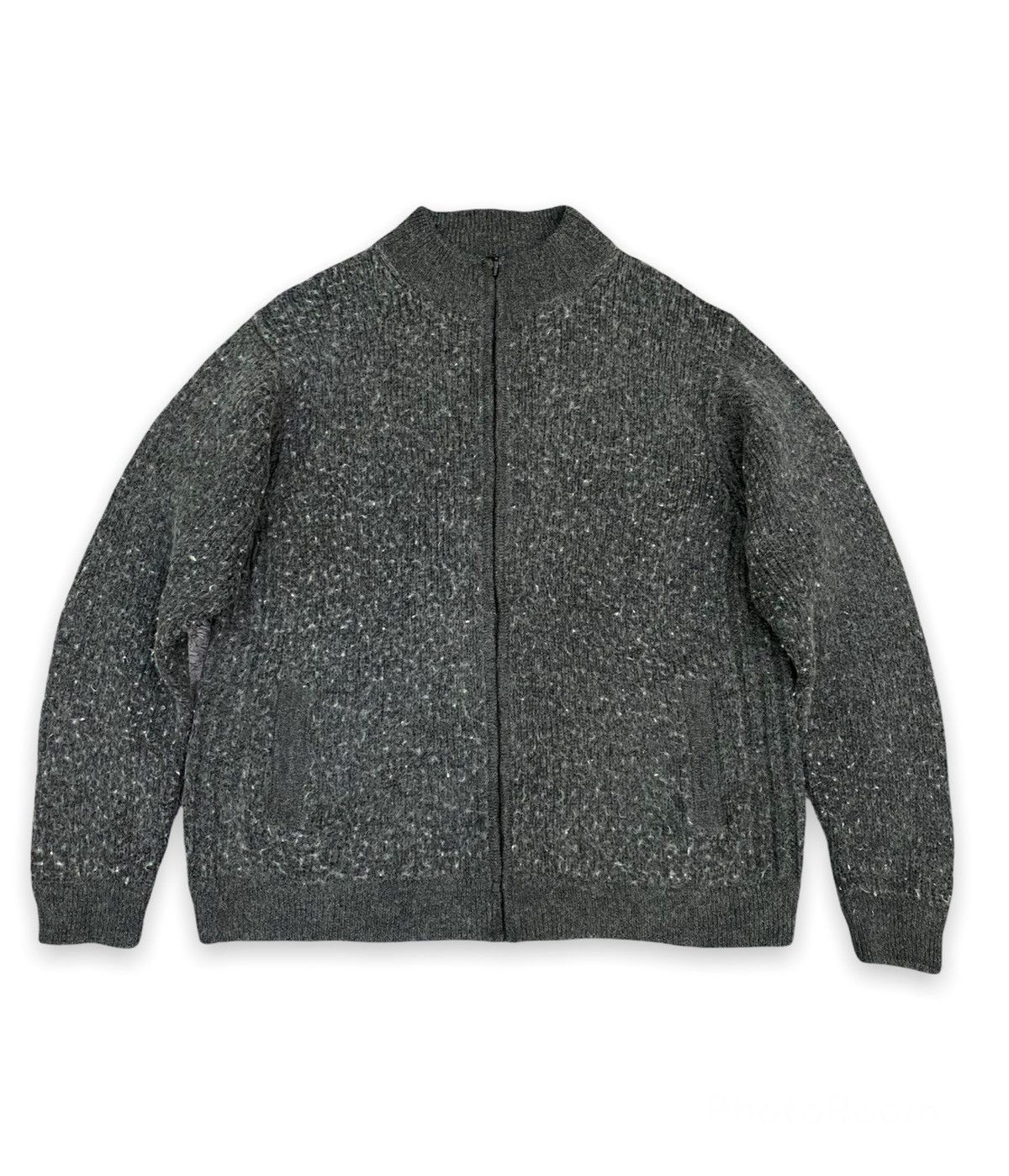 Japanese Brand × Yohji Yamamoto INED HOMME Yohji Yamamoto Wool Stretch Knit Zip Sweater Size US M / EU 48-50 / 2 - 1 Thumbnail