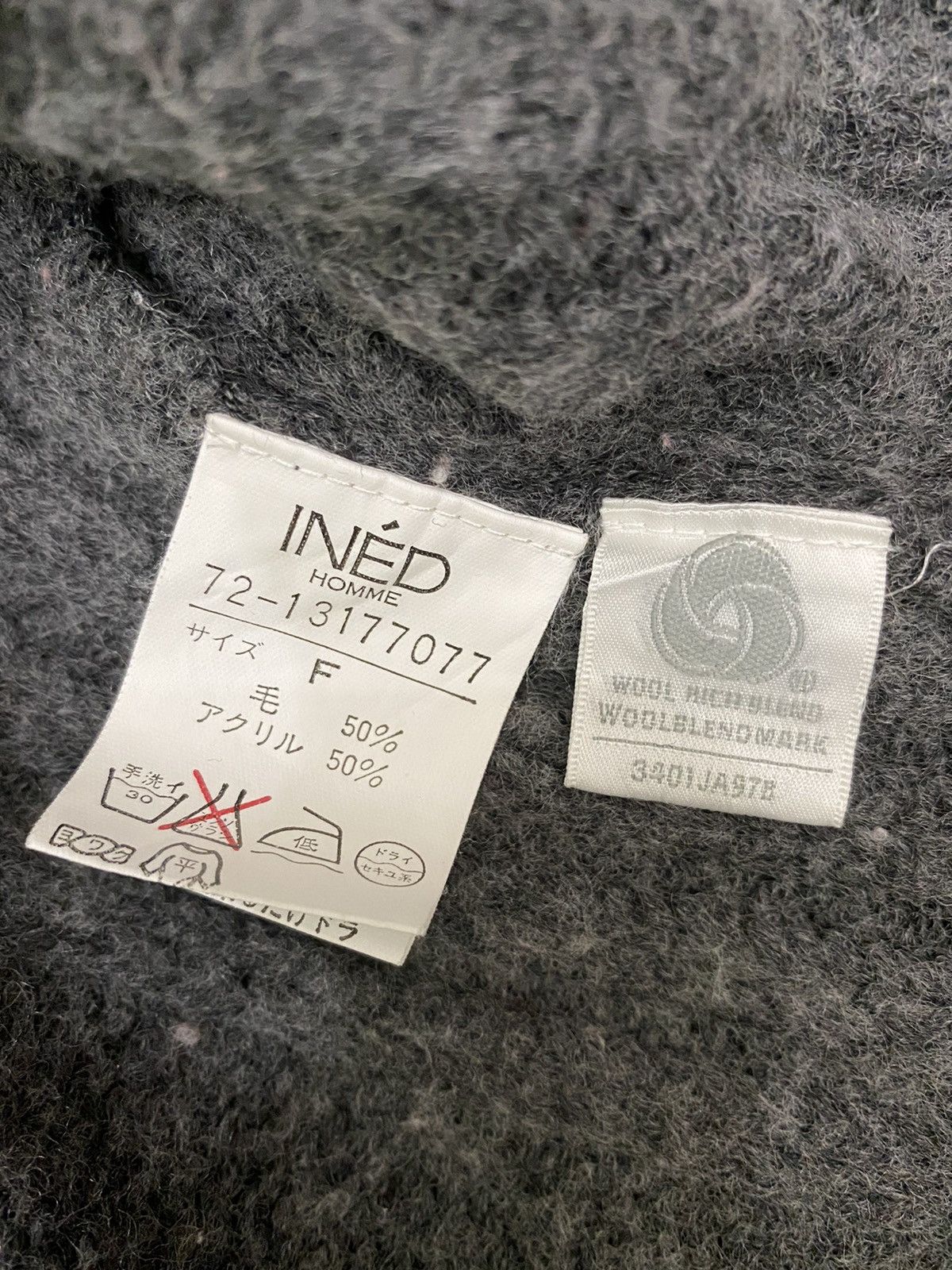 Japanese Brand × Yohji Yamamoto INED HOMME Yohji Yamamoto Wool Stretch Knit Zip Sweater Size US M / EU 48-50 / 2 - 7 Thumbnail