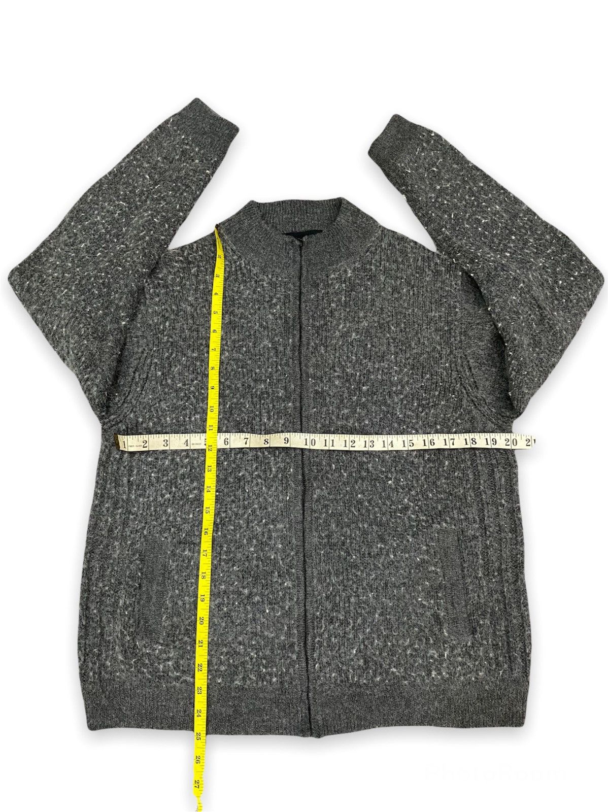 Japanese Brand × Yohji Yamamoto INED HOMME Yohji Yamamoto Wool Stretch Knit Zip Sweater Size US M / EU 48-50 / 2 - 10 Thumbnail
