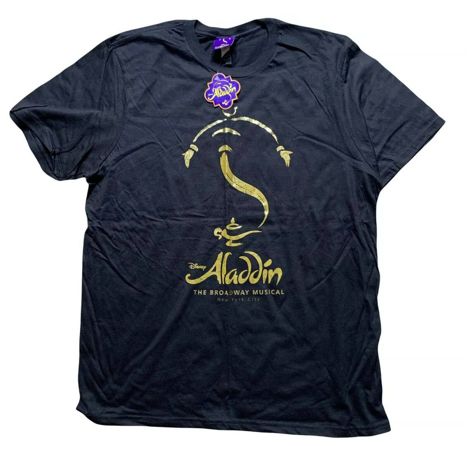 image of Disney Aladdin The Hit Broadway Musical T-Shirt Size XL New in Black, Men's