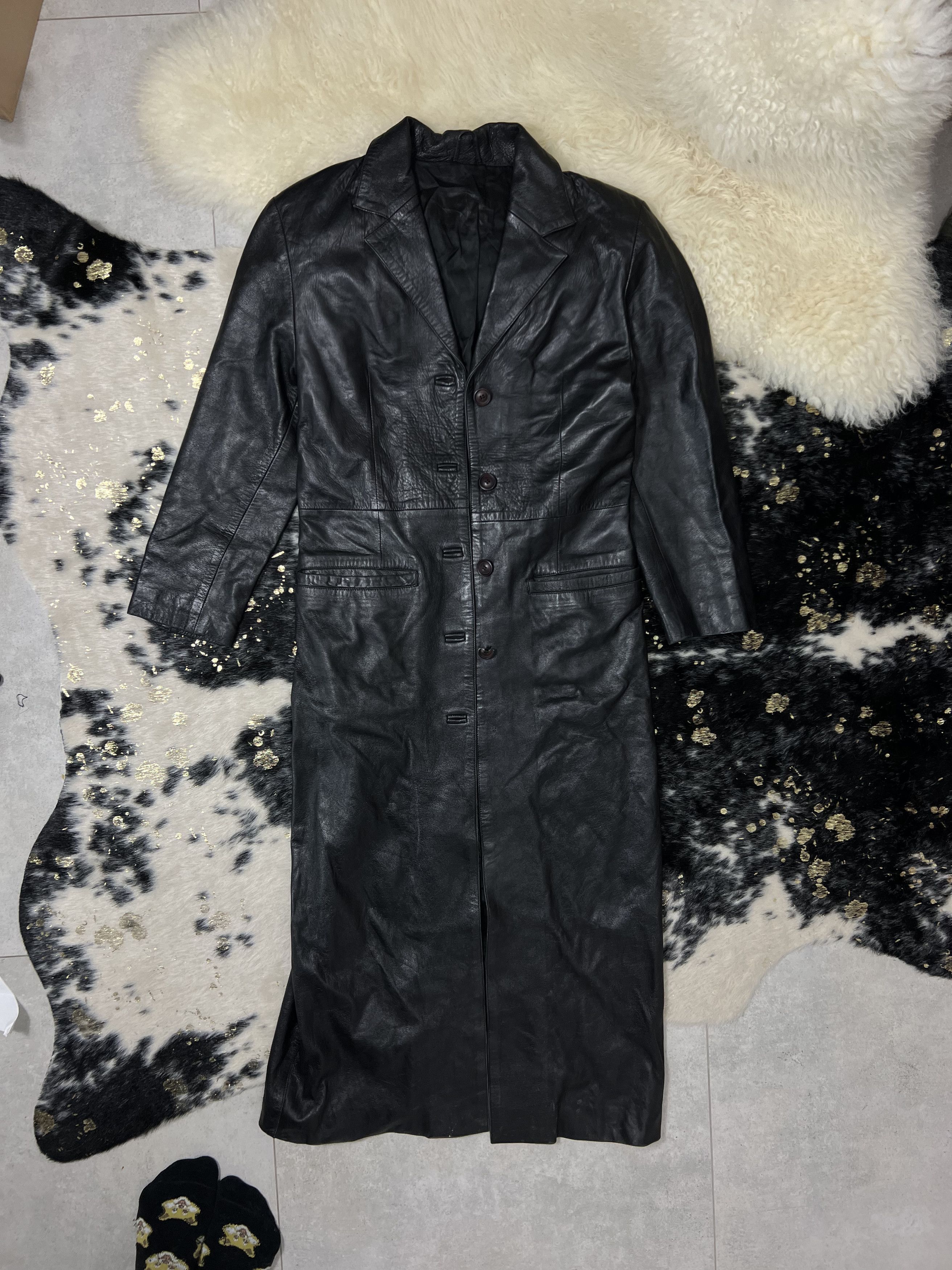 Vintage 90s real leather matrix coat