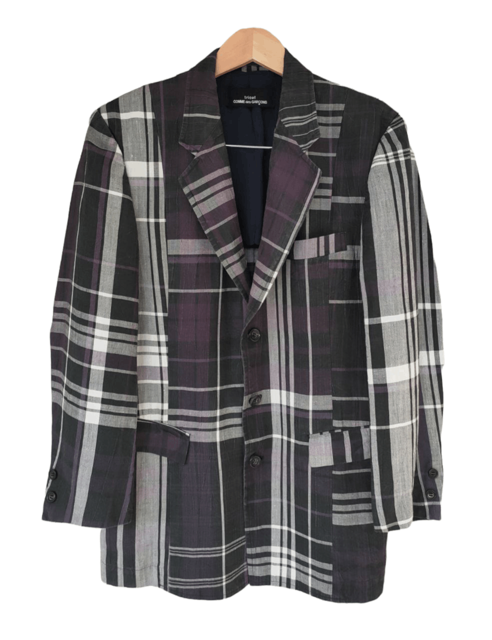 Comme des Garcons CDG Tricot checkered Patchwork Blazer Size M / US 6-8 / IT 42-44 - 1 Thumbnail