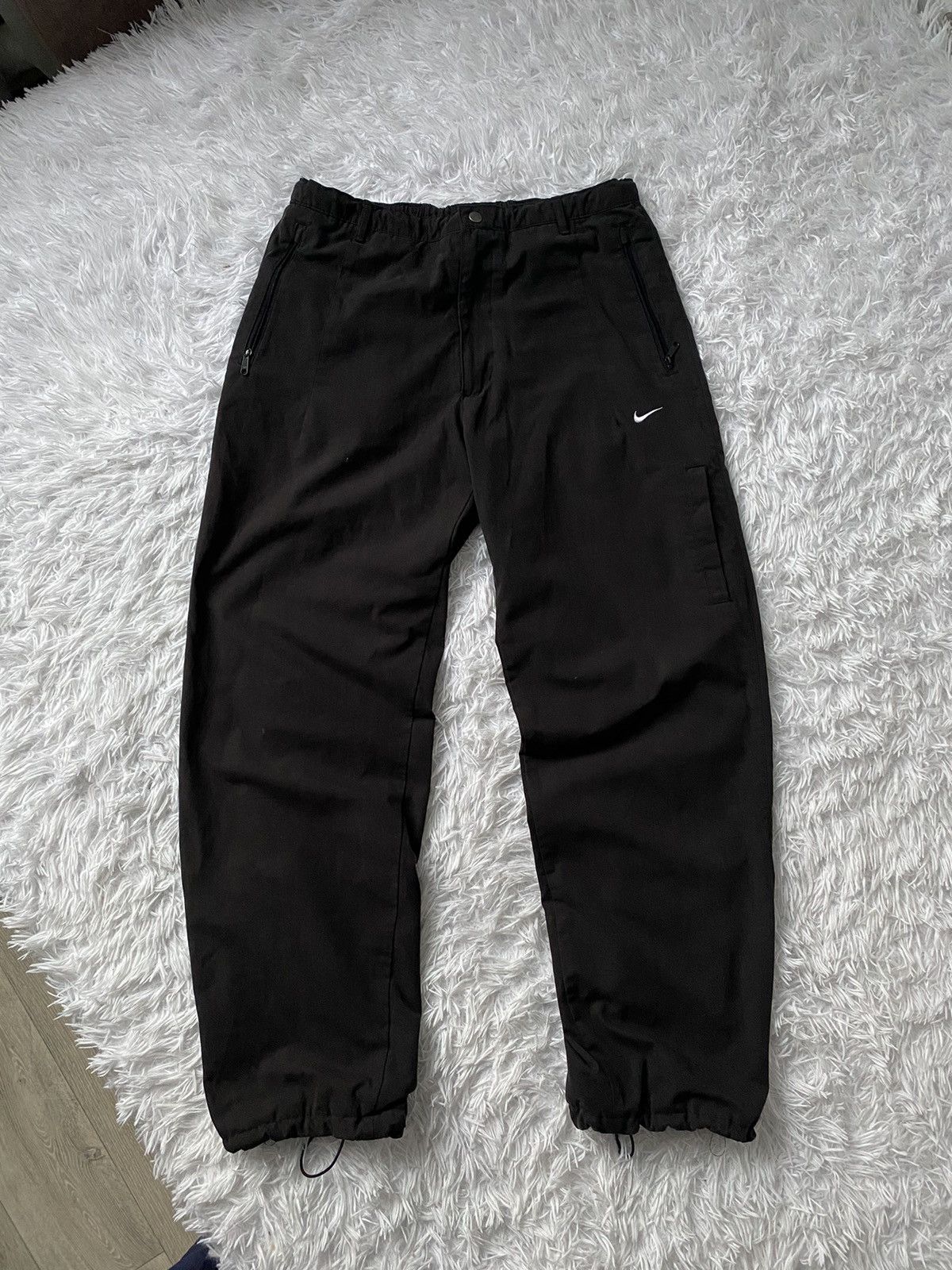 Nike Vintage Nike Y2K Cotton Cargo Drill Black Track Pants Size US 34 / EU 50 - 1 Thumbnail