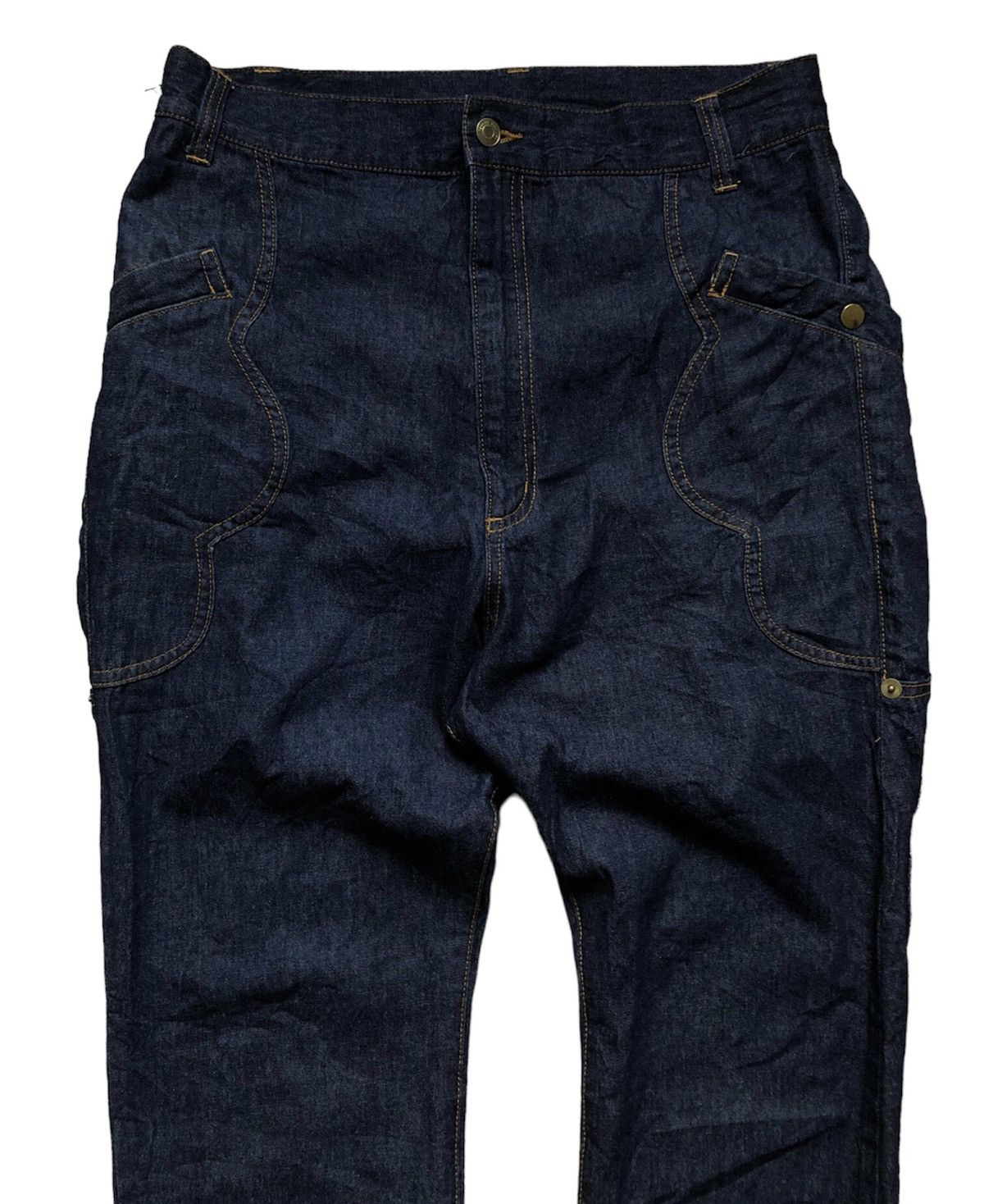 Issey Miyake × Japanese Brand × mercibeaucoup Mercibeaucoup drop crotch denim pants Size US 30 / EU 46 - 3 Thumbnail