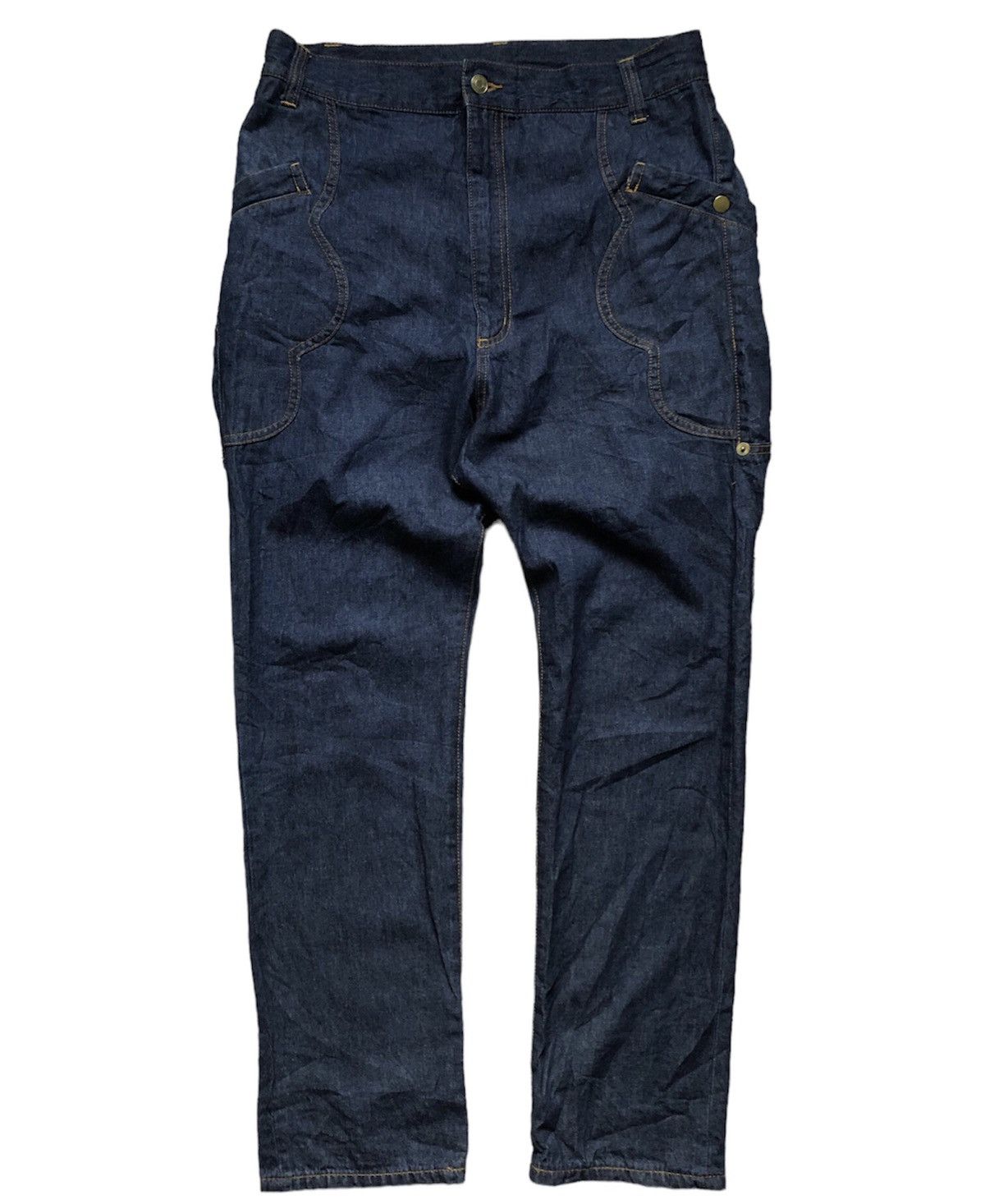 Issey Miyake × Japanese Brand × mercibeaucoup Mercibeaucoup drop crotch denim pants Size US 30 / EU 46 - 1 Thumbnail