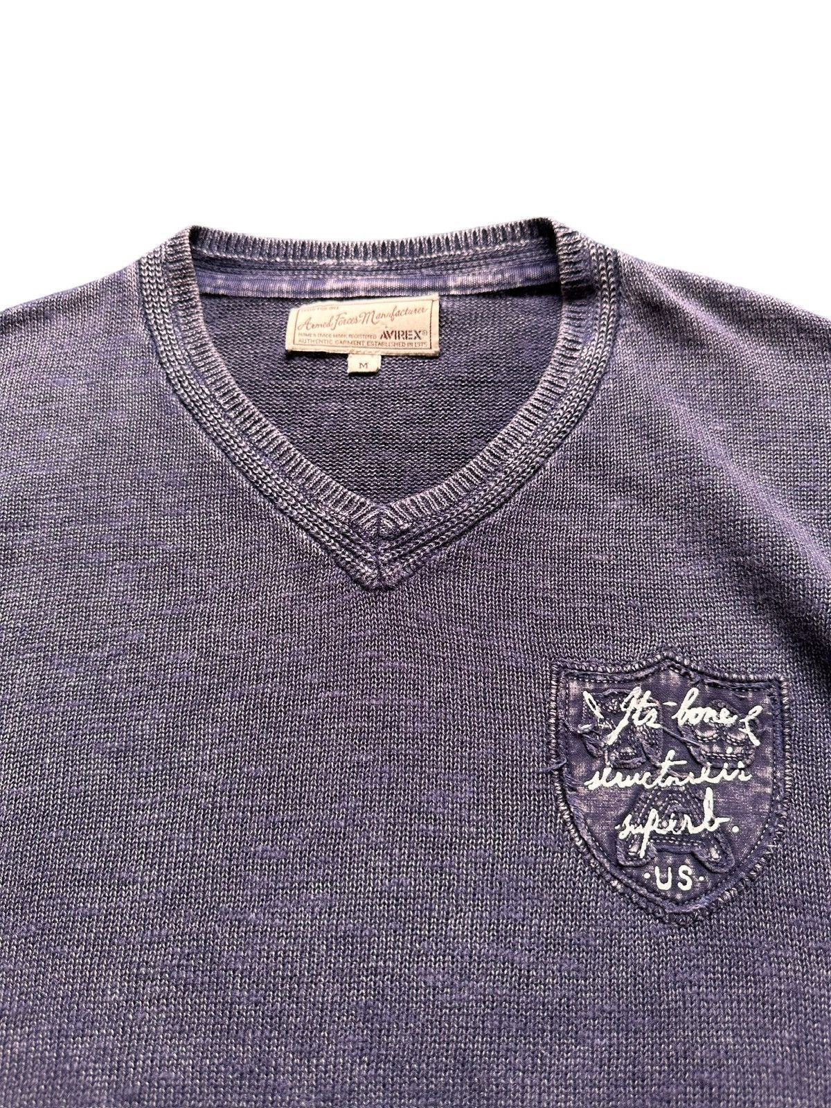 Avirex 2000's Avirex overdyed knit sweater Size US M / EU 48-50 / 2 - 5 Thumbnail