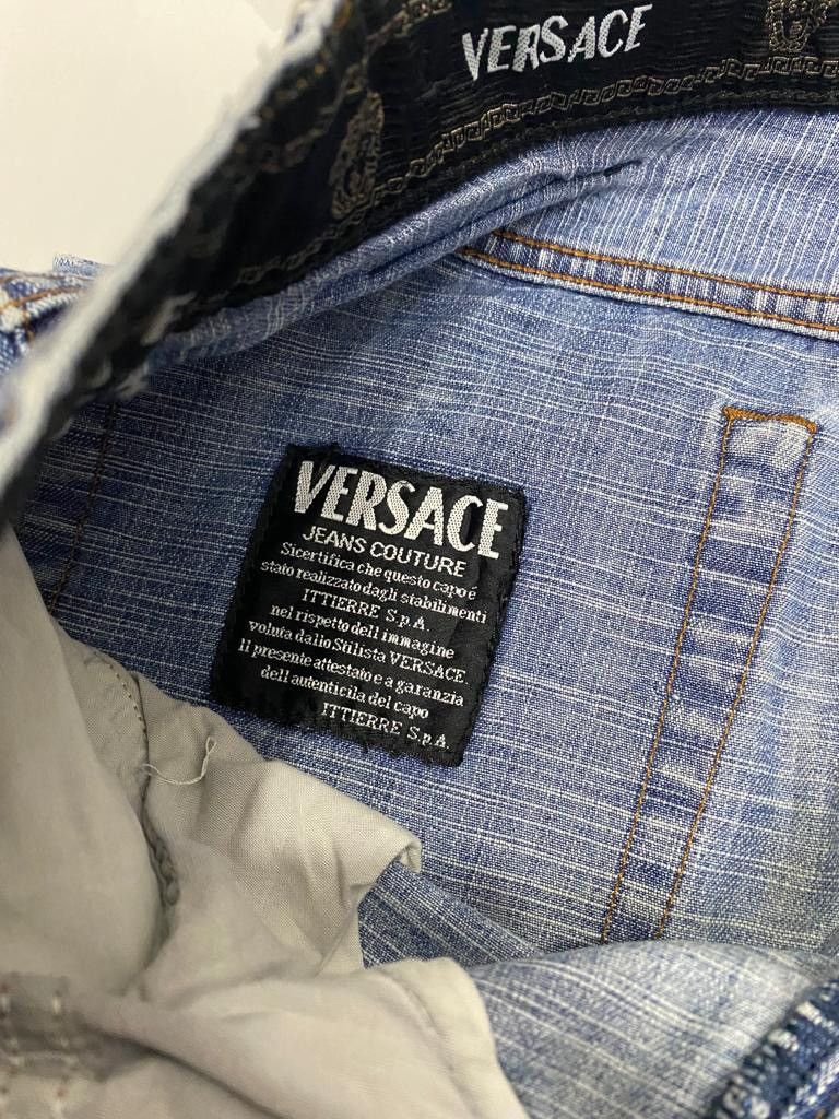Versace BAGGY🔥VERSACE JEANS COUTURE DISTRESSED BAGGY DENIM JEANS Size US 33 - 11 Thumbnail