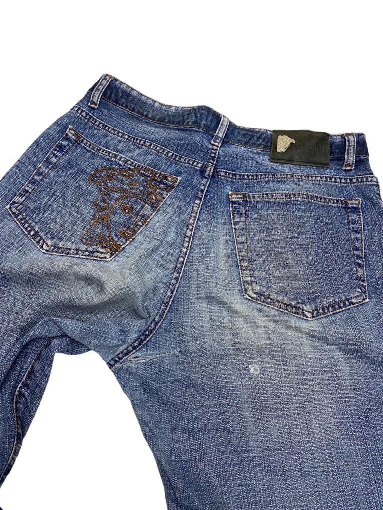Versace BAGGY🔥VERSACE JEANS COUTURE DISTRESSED BAGGY DENIM JEANS Size US 33 - 9 Thumbnail
