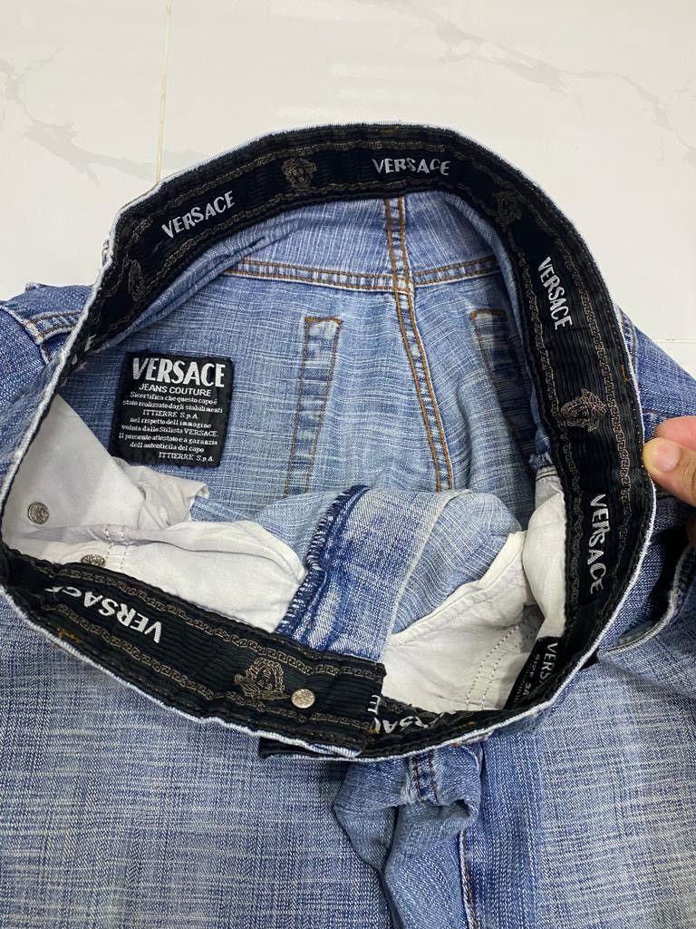 Versace BAGGY🔥VERSACE JEANS COUTURE DISTRESSED BAGGY DENIM JEANS Size US 33 - 16 Thumbnail