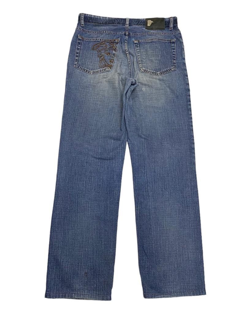 Versace BAGGY🔥VERSACE JEANS COUTURE DISTRESSED BAGGY DENIM JEANS Size US 33 - 2 Thumbnail
