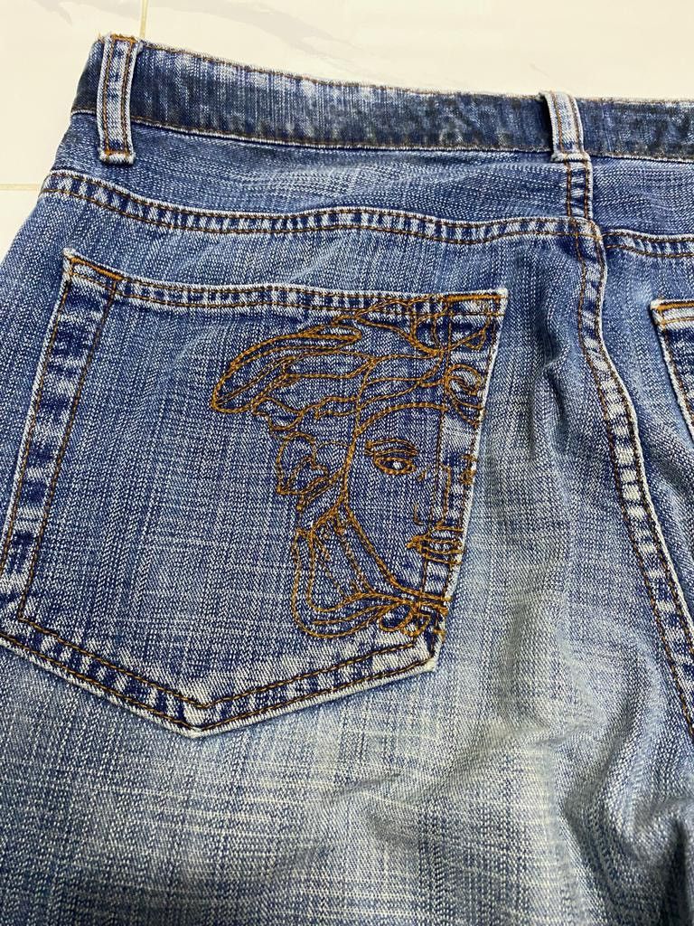 Versace BAGGY🔥VERSACE JEANS COUTURE DISTRESSED BAGGY DENIM JEANS Size US 33 - 8 Thumbnail