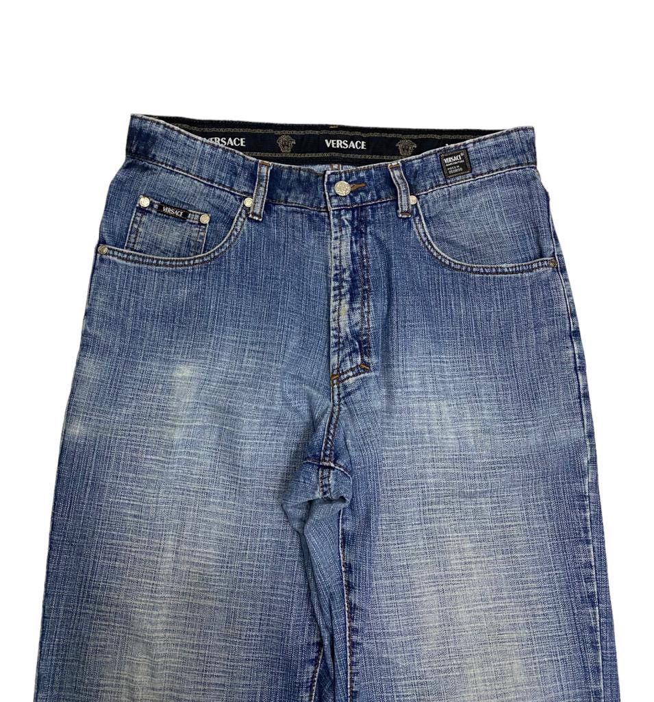 Versace BAGGY🔥VERSACE JEANS COUTURE DISTRESSED BAGGY DENIM JEANS Size US 33 - 5 Thumbnail