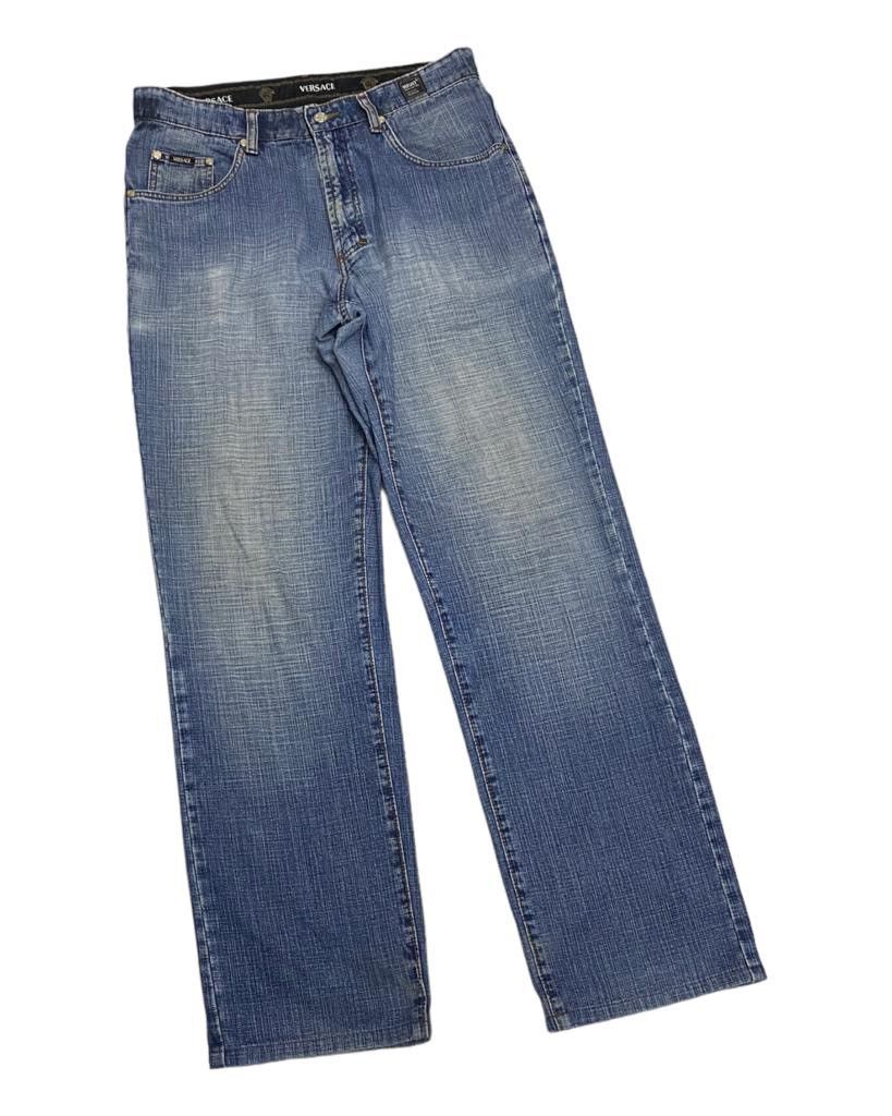 Versace BAGGY🔥VERSACE JEANS COUTURE DISTRESSED BAGGY DENIM JEANS Size US 33 - 6 Thumbnail