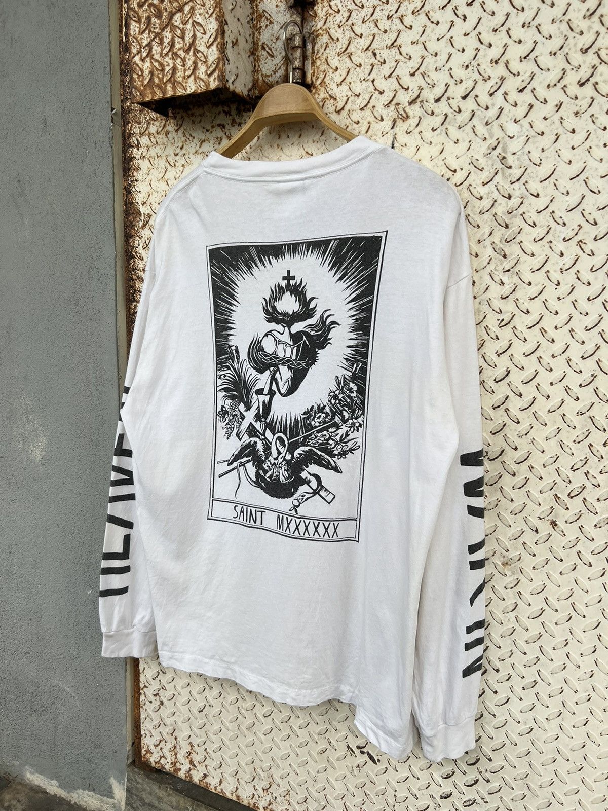 Saint Michael 🔥OFFER🔥SAINT MICHAEL WAR IN HEAVEN LONG SLEEVE TEE WHITE Size US XL / EU 56 / 4 - 9 Thumbnail