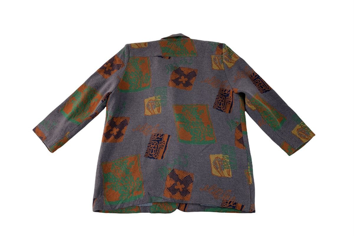 Japanese Brand New Look Approved Wool Coat Jacket Abstract Design Style Size XL / US 12-14 / IT 48-50 - 5 Thumbnail