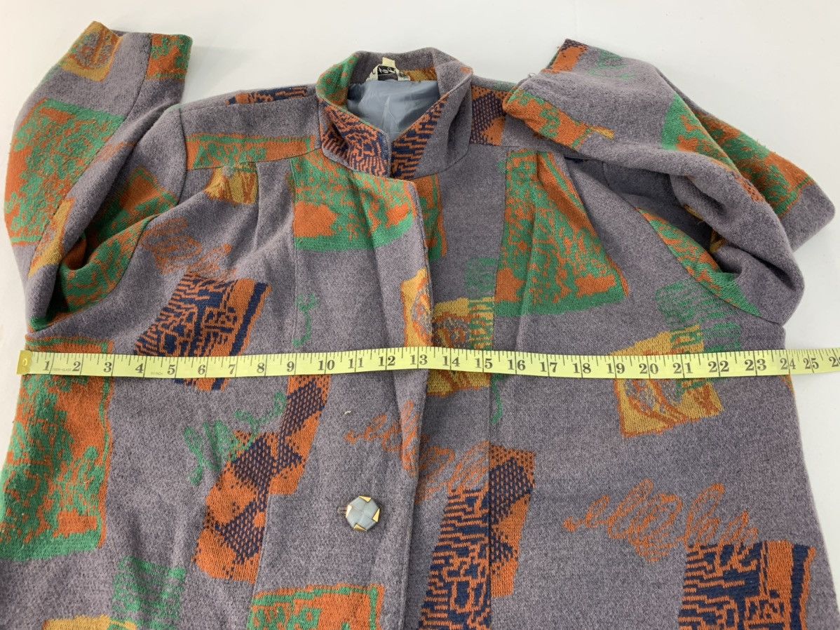 Japanese Brand New Look Approved Wool Coat Jacket Abstract Design Style Size XL / US 12-14 / IT 48-50 - 9 Thumbnail