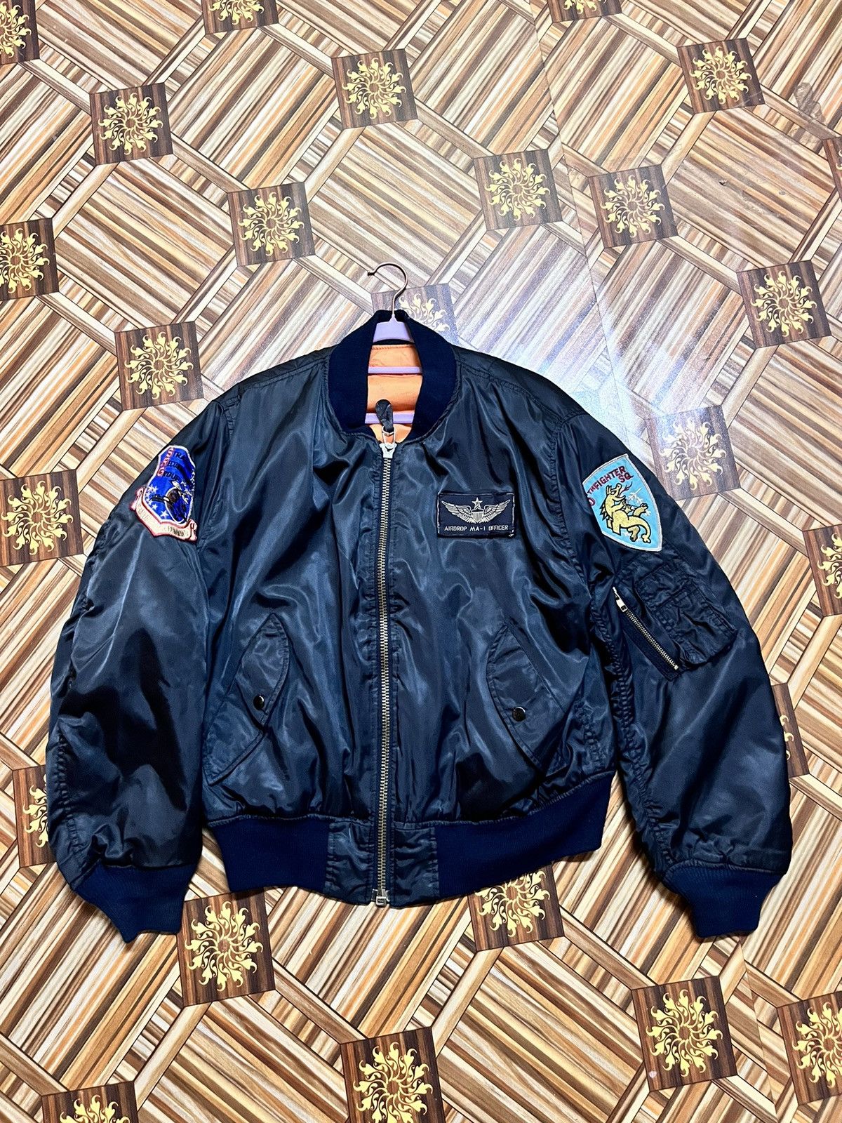 Alpha Industries Vintage Reversible Airdrop MA-1 Officer Bomber Jacket Size US M / EU 48-50 / 2 - 9 Thumbnail