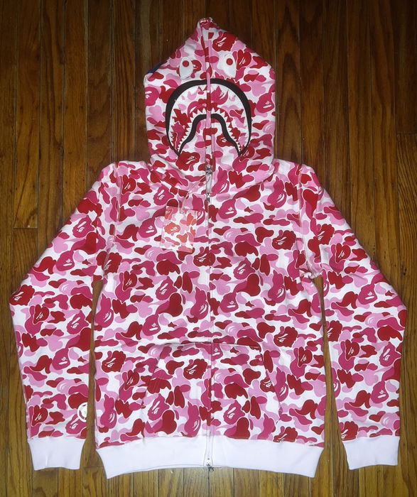 A Bathing Ape ABC Camo Shark Full Zip Hoodie (Pink) S